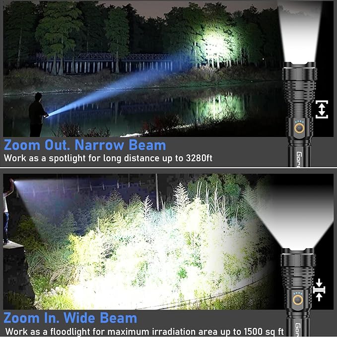 Flashlights LED High Lumens Rechargeable, Goreit 20, 000 Lumens XHP70.2 Super - Image 7