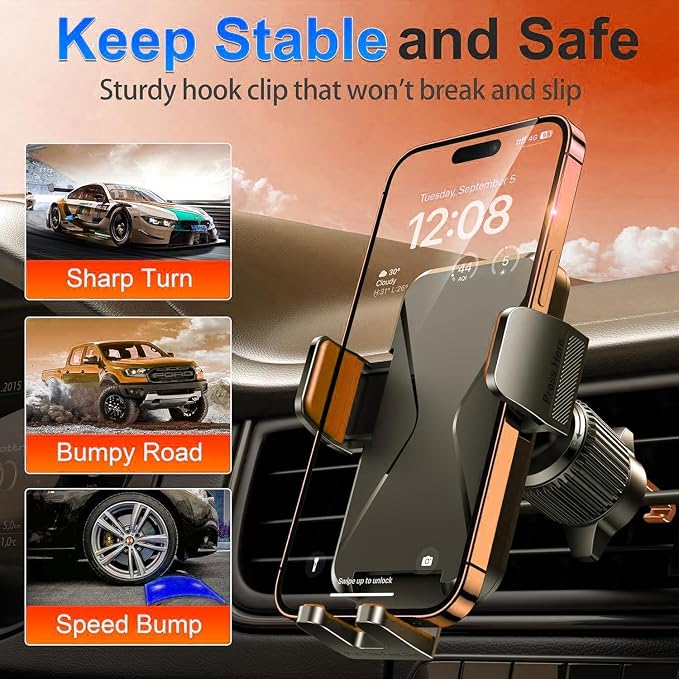 Qifutan Cell Phone Holder Phone Holder Car Automobile Air Vent Hands Free - Image 4