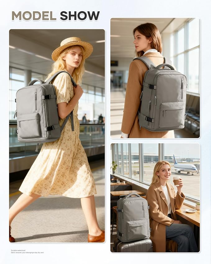 WONHOX Large Travel Backpack Carry on Flight Approved Laptop Work Business - Image 7