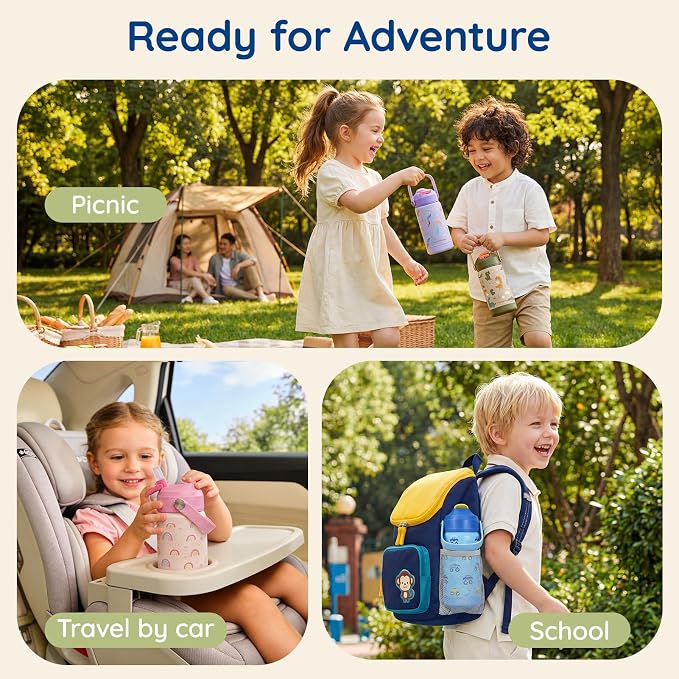 Mommore Kids Water Bottle 12 oz, Insulated Stainless Steel Water Bottle - Image 8