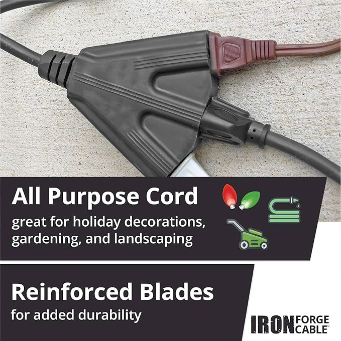 Iron Forge Cable 14 Gauge Outdoor Extension Cord 25 Ft - Image 3