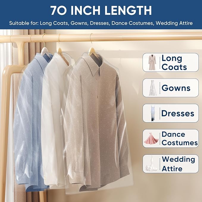 100 Pack 23.6"x70" Garment Bags - Image 3
