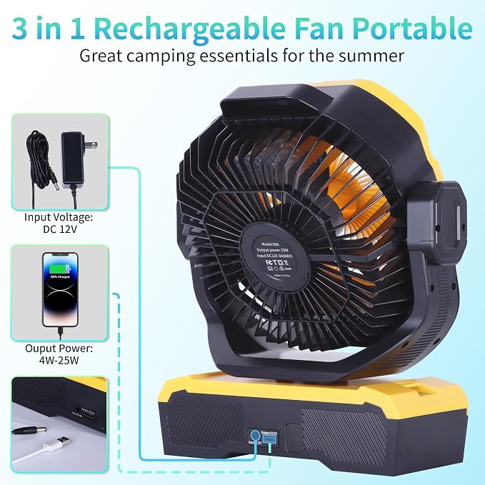 WESTTREE Battery Powered Fan Powerful Airflow Battery Operated Air Circulator - Image 2