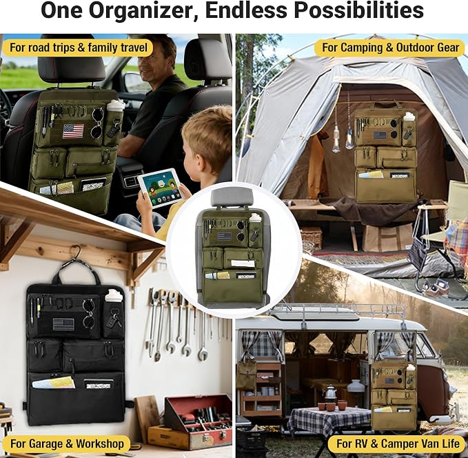 Tactical Seat Back Organizer Heavy Duty MOLLE Panel Organizer - Image 7