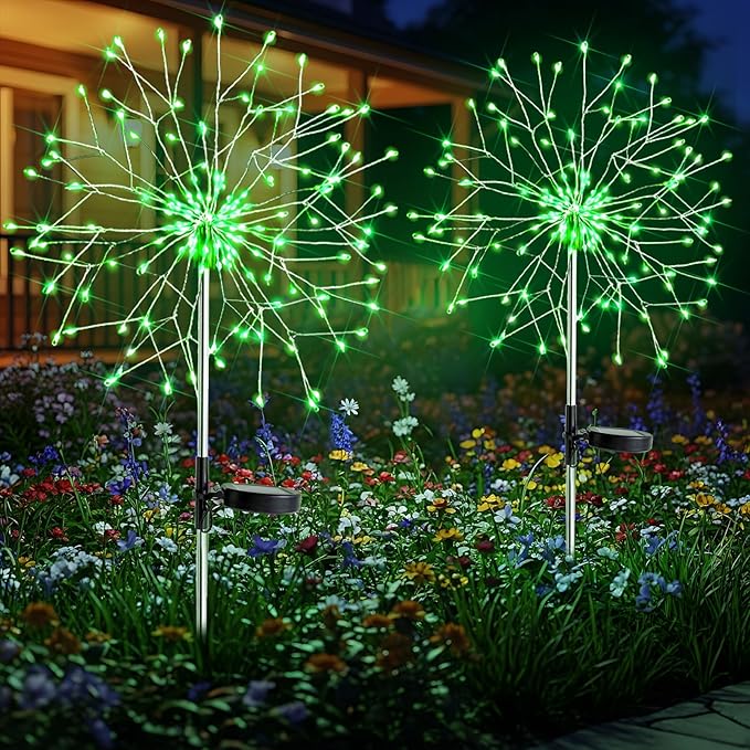suddus St. Patrick's Day Decorations Solar Firework Lights by SUDDUS