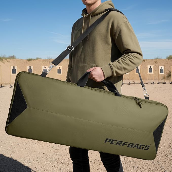 Single Rifle Case Bag, Tactical Padded Soft Gun Case w/MOLLE System, Wide - Image 7