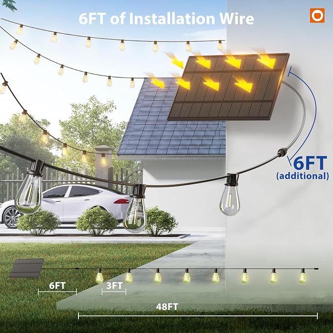 addlon 54FT Solar String Lights Outdoor Waterproof - Image 6
