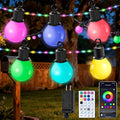 Smart Outdoor String Lights 65.6Ft, RGB IC Color Changing LED Patio Light IP67 by HOUHUI