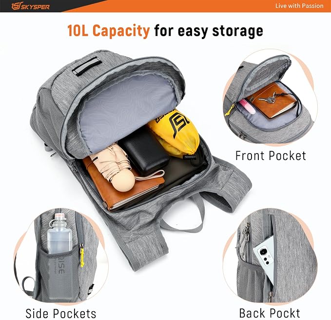 SKYSPER Small Hiking Backpack 10L Packable Lightweight Back Pack Foldable - Image 2