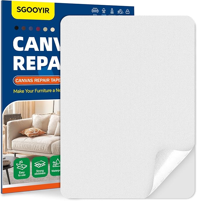 Self-Adhesive Canvas Repair Tape, 8.3" x 11" Waterproof Canvas Repair Patch by Sgooyir