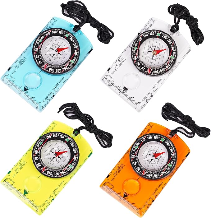 4 Pcs Outdoor Compass with Adjustable Declination, Scale. Multifunctional - Image 2