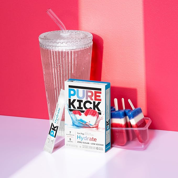 Pure Kick Hydration Singles To Go Drink Mix, Ice Pop, Includes 12 Boxes - Image 3