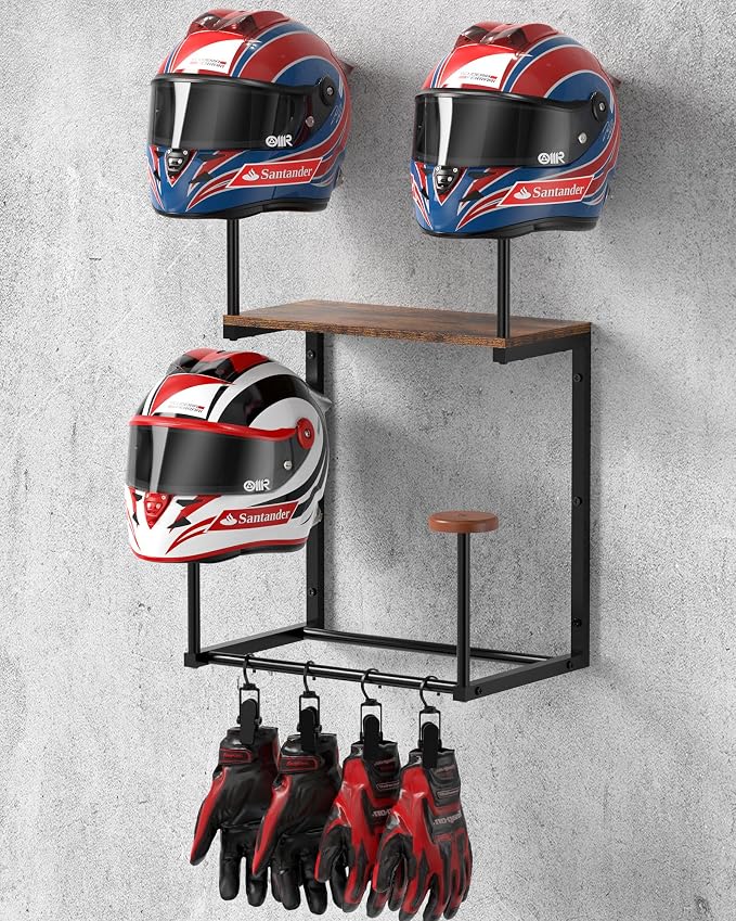 Motorcycle Helmet Holder Wall Mount, Helmet Rack by NANAGIFTREE