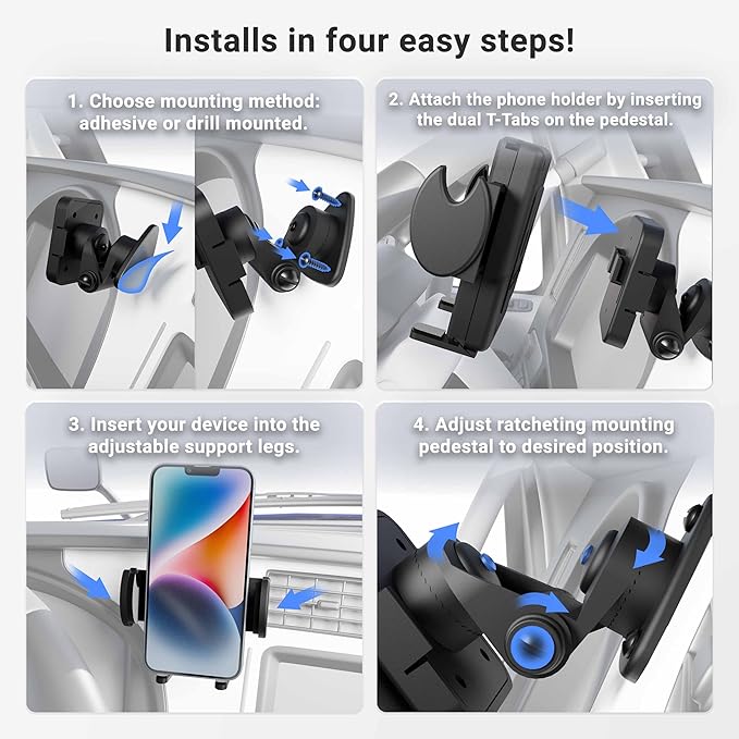 ARKON Mounts - Adhesive Truck & Car Phone Holder | Secure Grip | Versatile - Image 4