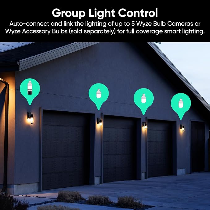 WYZE Bulb Cam Security Camera, 2K HD Outdoor Light Bulb Camera, Color Night - Image 6
