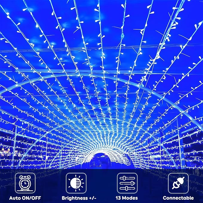 88FT 240LED Extra-Long Connectable String Lights Indoor Outdoor Clear Wire - Image 2