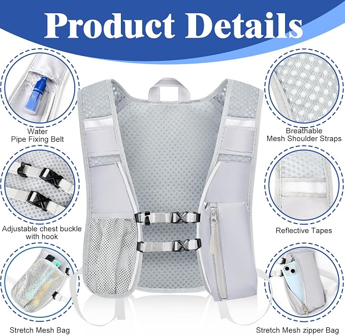 Hydration Backpack with 2L Water Bladder Bag, Lightweight and Breathable - Image 3