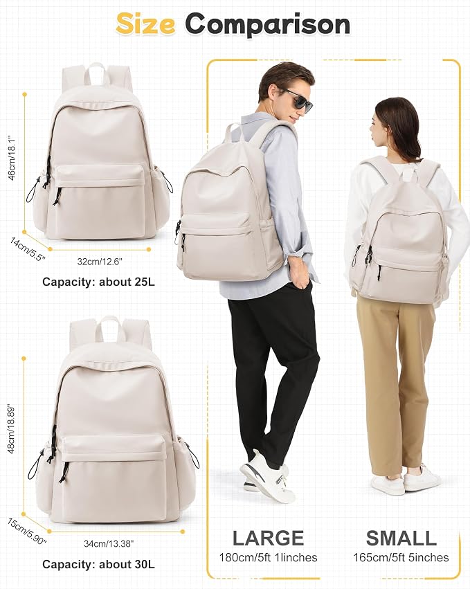 BJLFS Large White Backpack for Women Men, Gym Backpack for Women Foldable - Image 2