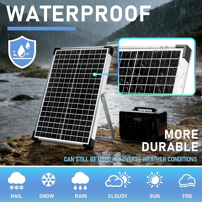 30W 12V/24V Solar Panel Kit, Monocrystalline Solar Battery Trickle Charger - Image 3