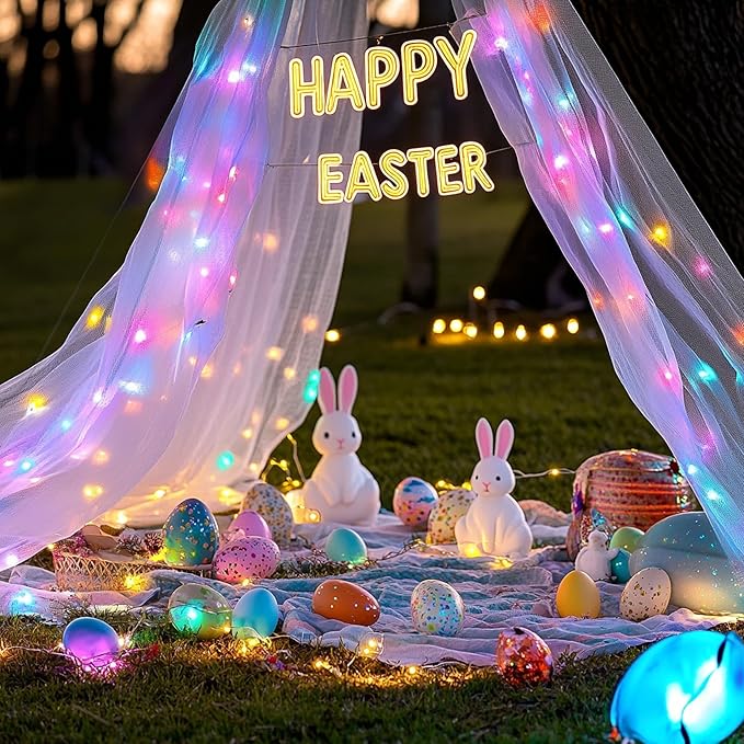 Dazzle Bright 300 LED Easter String Lights, 100 FT Colorful Connectable - Image 4