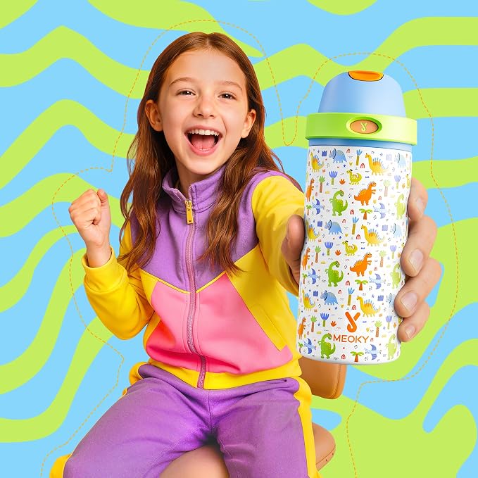 18 oz Insulated Water Bottle for Sports: Meoky Stainless Steel Kids Water Bottle - Image 2