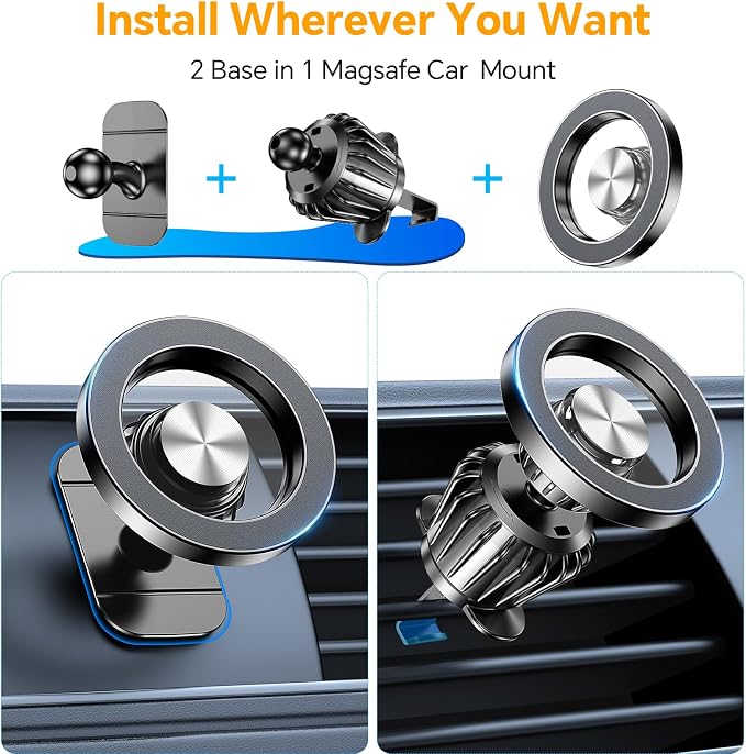 Kaistyle for Magsafe Car Mount【20 Strong Magnets】Magnetic Phone Holder for Car - Image 2