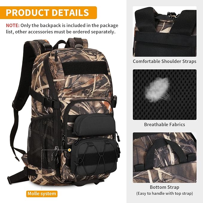 HUNTVP Tactical Backpack Military MOLLE Backpack Hunting Rucksack Gear Assault - Image 6