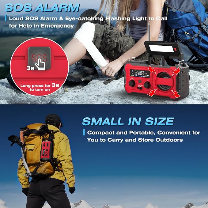 NITIGO 10000mAh Emergency Radio, NOAA Weather Radio - Image 6