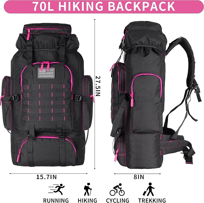 Hiking Backpack for Men 70L/100L Camping Backpack Military Rucksack Molle 3 - Image 2