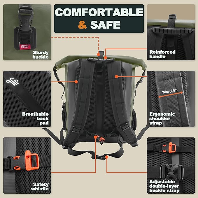 OSAH DRYPAK Waterproof Backpack Dry Bag 25L/35L/55L/85L – Heavy Duty Roll-Top - Image 4