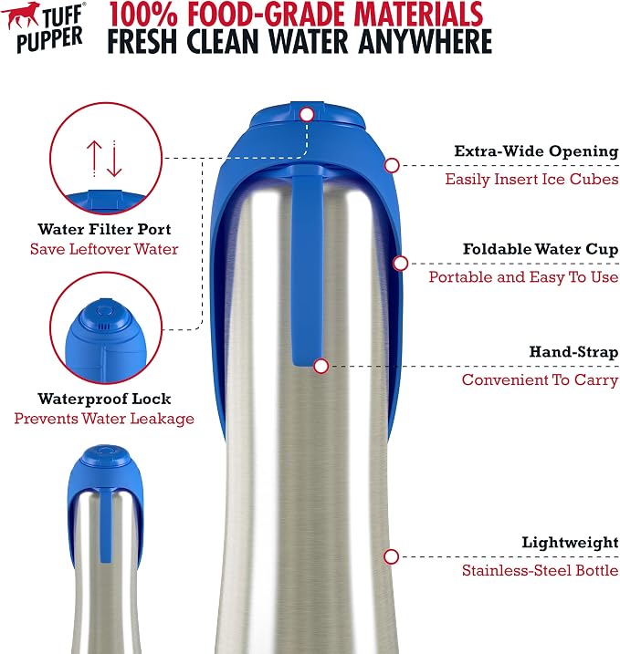 PupFlask Large Dog Water Bottle | 27 or 40 OZ Stainless Steel | Convenient Dog - Image 5