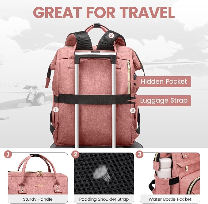 LOVEVOOK Laptop Backpack for Women, 18 Inch Professional Womens Travel Backpack - Image 5