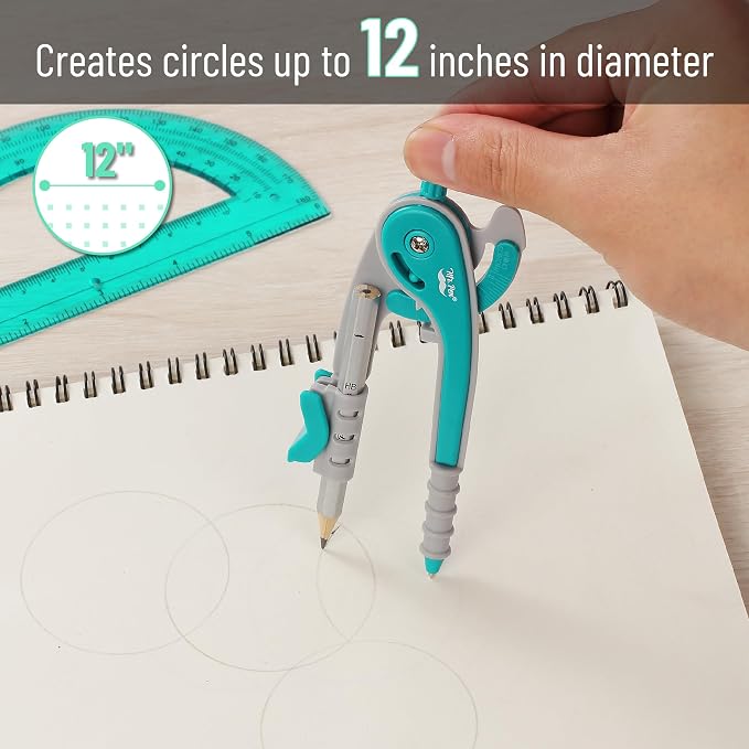 Mr. Pen- Geometry Compass and Protractor Set, 6 Inch Compass, 6 Inch Protractor - Image 3