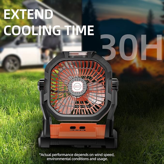 Camping Fan Rechargeable, 20000mAh Battery Powered Portable Fan - Image 9