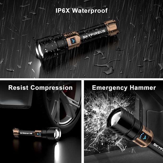 SKYFIRE Rechargeable Flashlights High Lumens, 10000mAh Super Bright Flashlight - Image 6