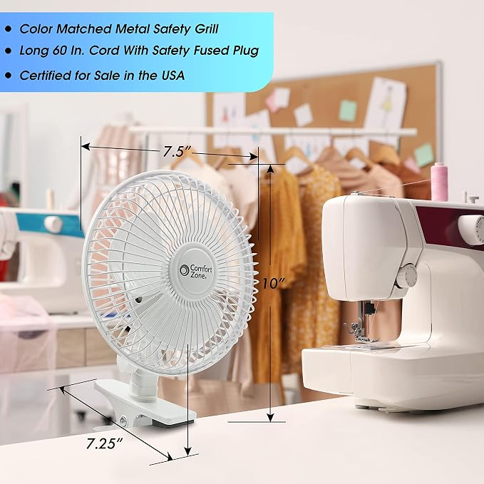 Comfort Zone Portable Clip on Fan - Image 7