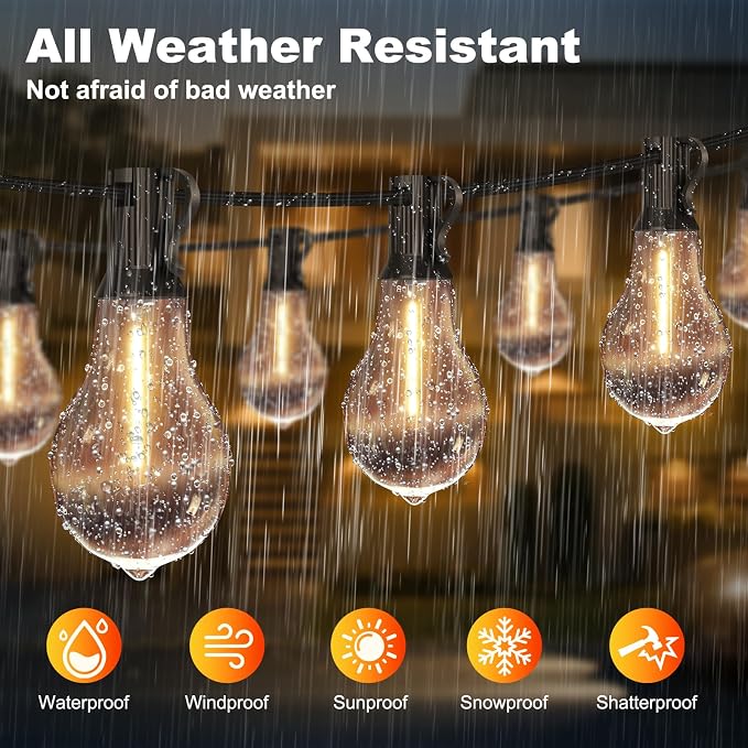 100FT LED Outdoor String Lights - Image 4