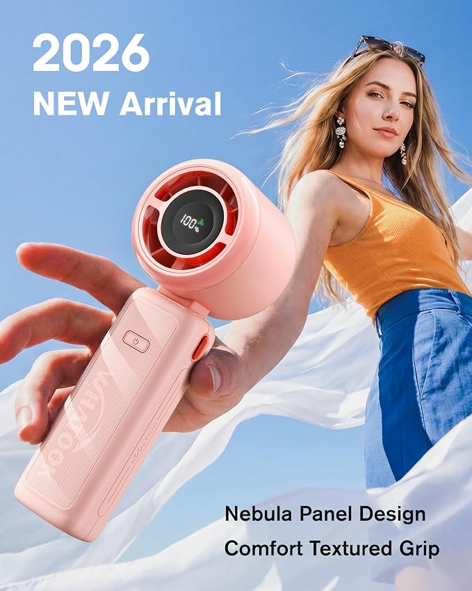 WHATOOK Portable Personal Handheld Fan: High Speed Cooling Fan, 12 Hours - Image 2
