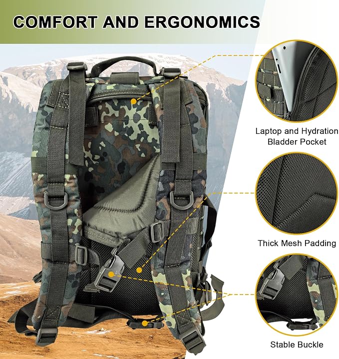 Hannibal Tactical MOLLE Assault Backpack, Tactical Backpack Military Army - Image 5