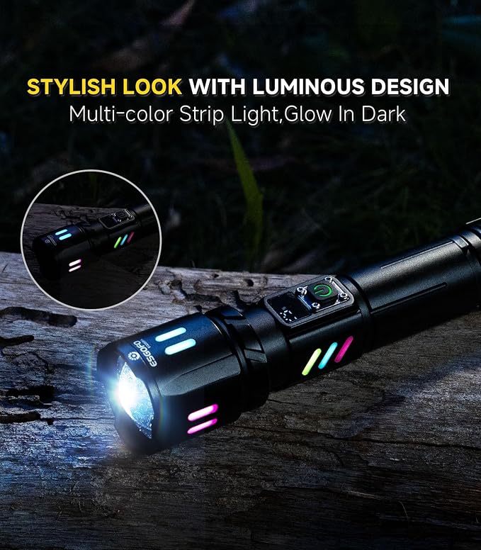 Esgofo Rechargeable Flashlights High Lumens 100000, Single Click Button Design - Image 7