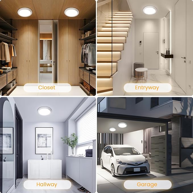 SunRider 2-Pack Rechargeable Motion Sensor LED Ceiling Light - Image 9
