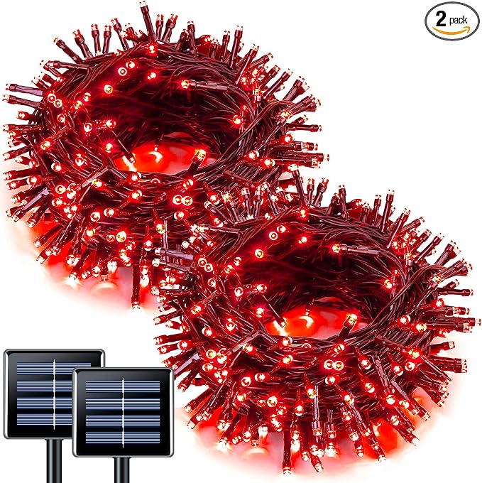 JMEXSUSS 2 Pack Solar String Lights Outdoor Waterproof, Total 66 FT 200 LED by JMEXSUSS