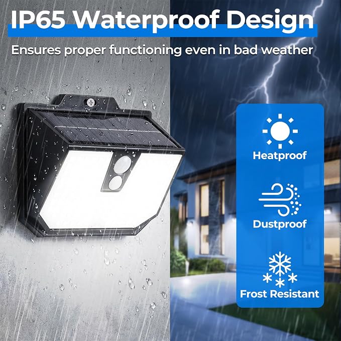Brightever 2-Pack Solar Motion Sensor Outdoor Lights, IP65 Waterproof Solar - Image 6