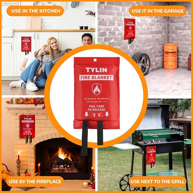 TYLIN Emergency Fire Blanket for Home & Kitchen 40” x 40” - Image 5