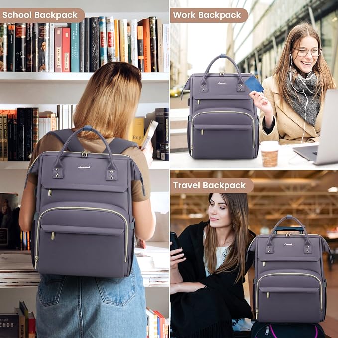 LOVEVOOK Leather Laptop Backpack - Image 7