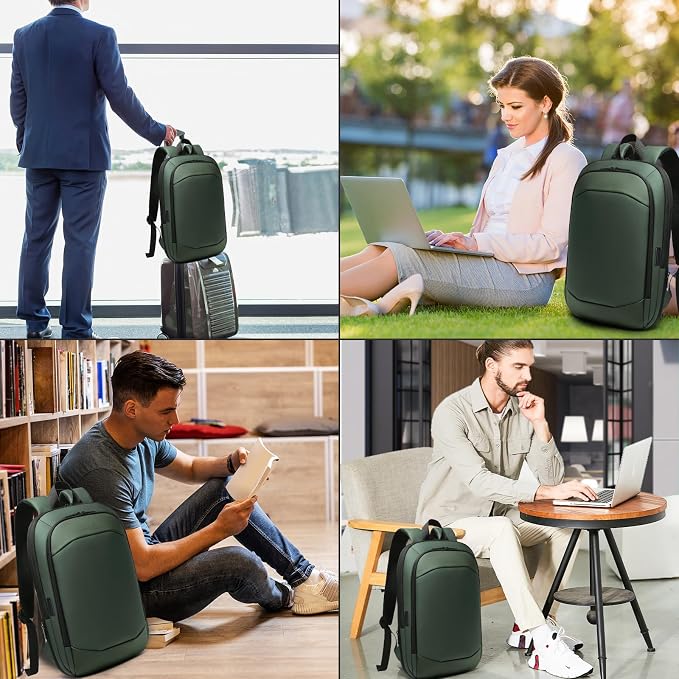 Business Backpack 17 Inch Slim Expandable Waterproof Travel Laptop Backpacks - Image 7