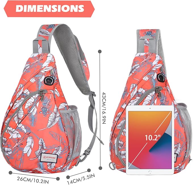 ZOMAKE Sling Bag, Small Crossbody Sling Backpack, Water Resistant Shoulder - Image 4