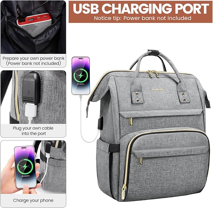 LOVEVOOK Laptop Backpack for Women, 15.6 Inch Professional Womens Travel - Image 4