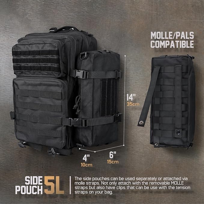 WYNEX Large Molle Pouch, Tactical Molle Bag Vertical Admin Pouch, Modular - Image 5