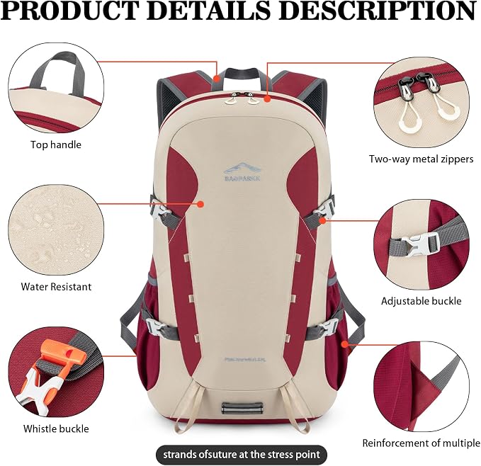 BAGPARKK Hiking Backpack, Large 35L Travel Backpacks - Image 5